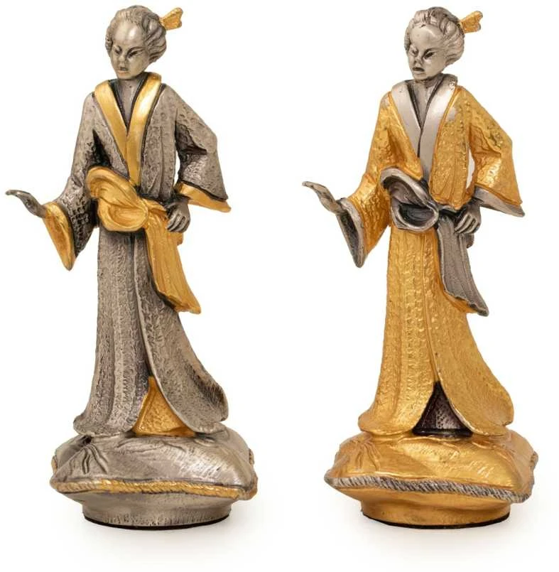 Italfama SAMURAJAI: Ypač prabangūs šachmatai iš Bronzos dengti tikru 24K auksu
