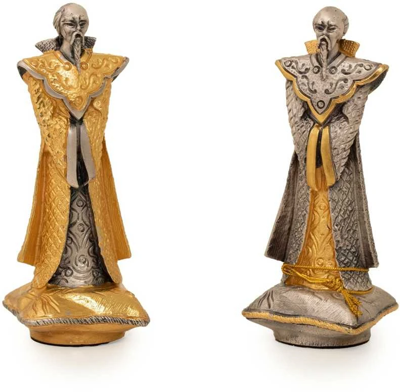 Italfama SAMURAJAI: Ypač prabangūs šachmatai iš Bronzos dengti tikru 24K auksu