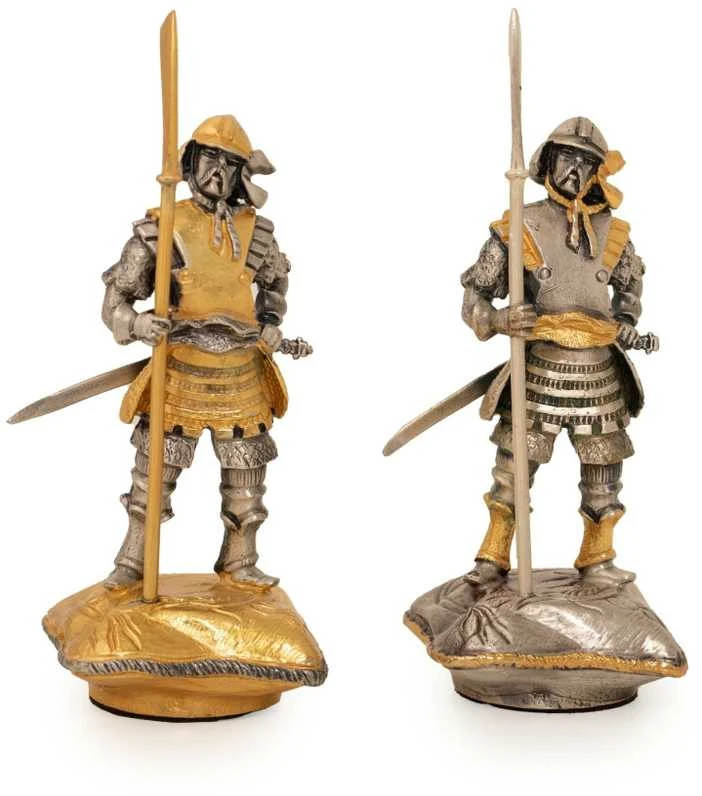 Italfama SAMURAJAI: Ypač prabangūs šachmatai iš Bronzos dengti tikru 24K auksu