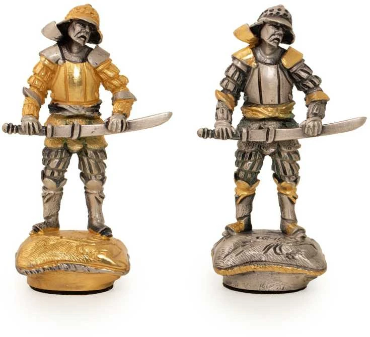 Italfama SAMURAJAI: Ypač prabangūs šachmatai iš Bronzos dengti tikru 24K auksu