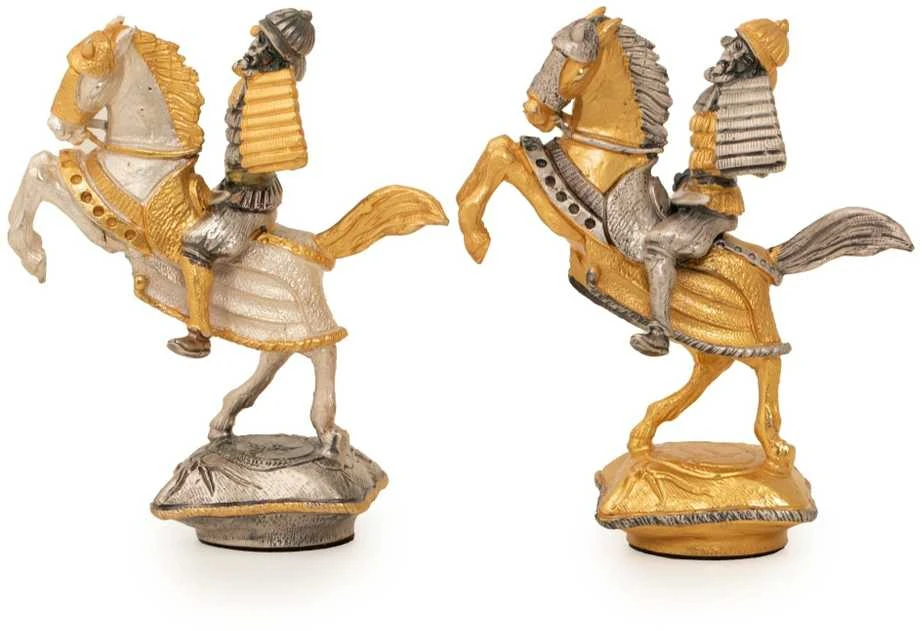 Italfama SAMURAJAI: Ypač prabangūs šachmatai iš Bronzos dengti tikru 24K auksu