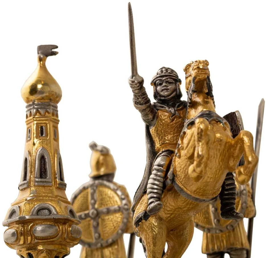 Italfama VIDURAMŽIAI III: ypač prabangūs šachmatai iš Bronzos dengti tikru 24K auksu