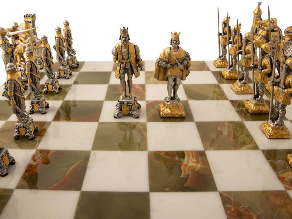 Italfama VIDURAMŽIAI III: ypač prabangūs šachmatai iš Bronzos dengti tikru 24K auksu