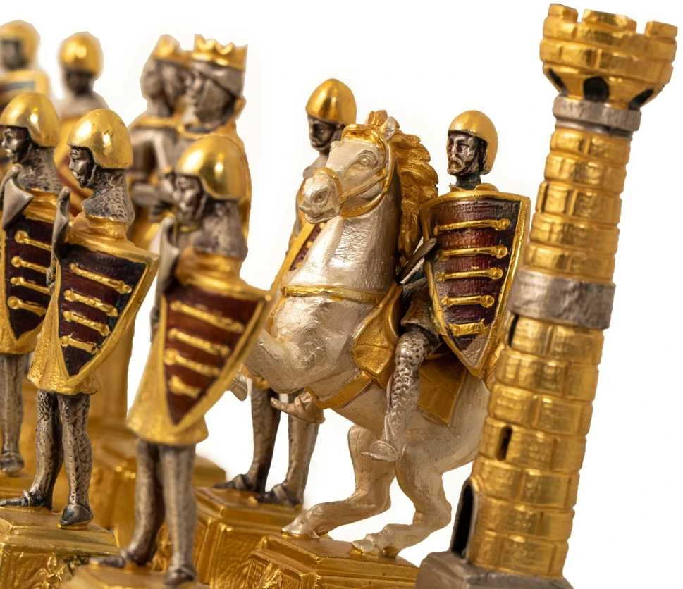 Italfama Viduramžių riteriai vs Vikingai: meniški ypatingos prabangos šachmatai