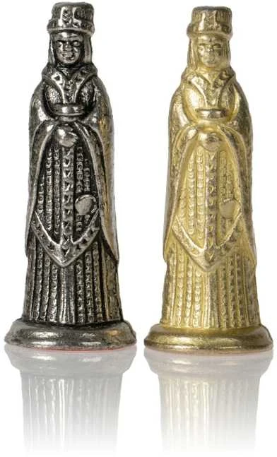 Italfama Viduramžių stiliaus šachmatų komplektas su prabangia odos imitacijos lenta