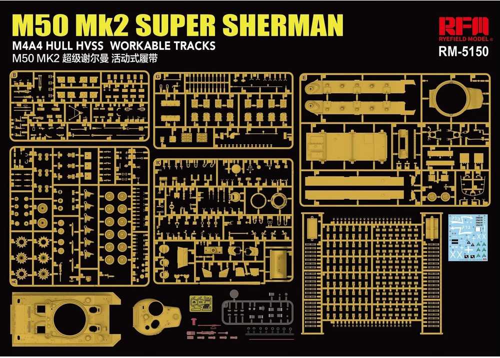 Izraelio tankas M50 Mk2 Super Sherman 1/35 plastikinis modelis RFM-5150