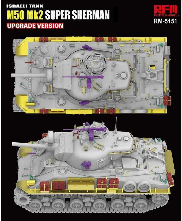 Izraelio tankas M50 Super Sherman Mk2 1/35 RFM-5151