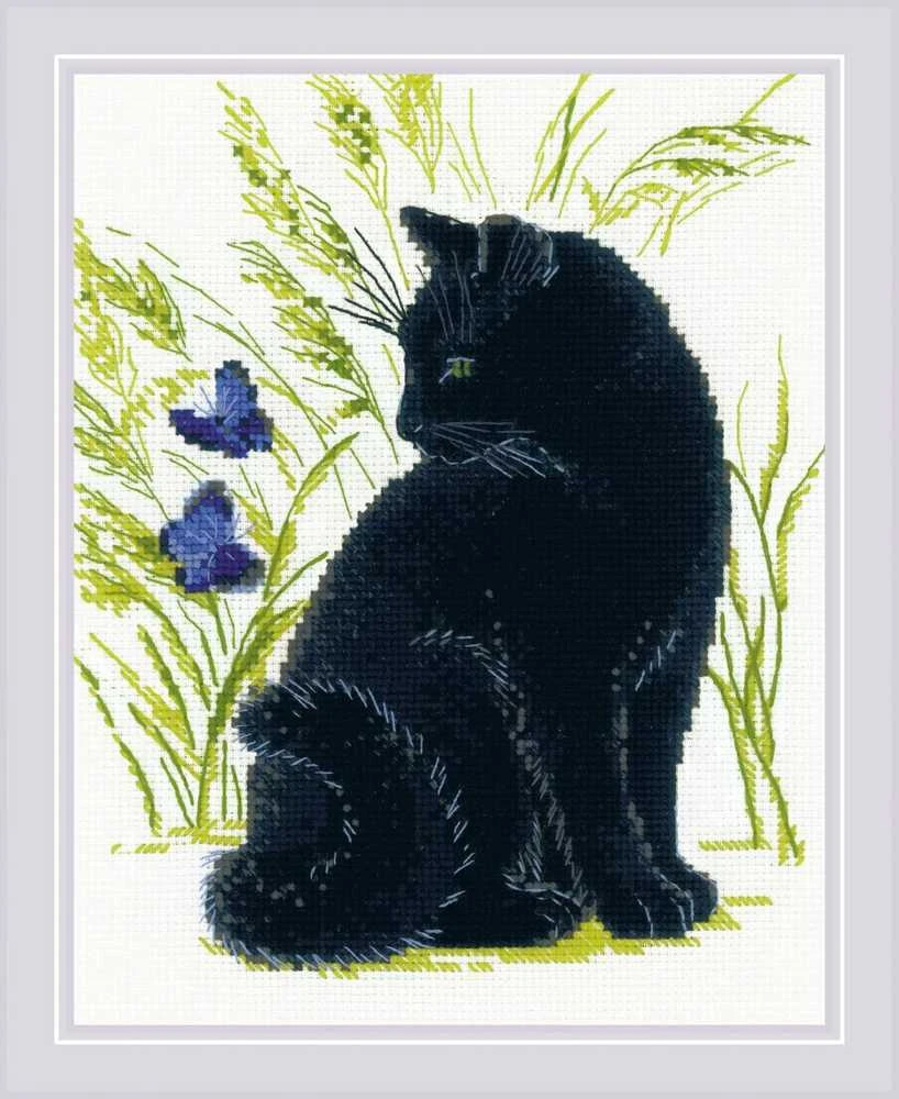 Juodas Cat Siuvinėjimo rinkinys iš RIOLIS Nr.: 2001