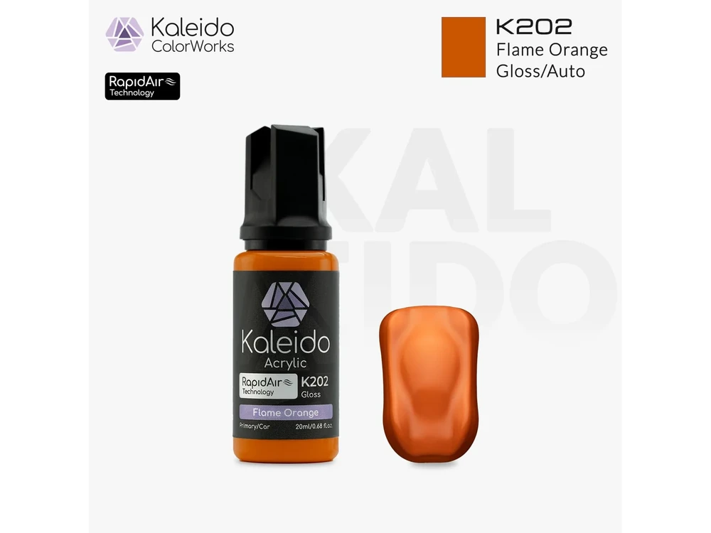Kaleido ColorWorks akriliniai dažai Flame Oranžinis Auto Colors 20 ml K202