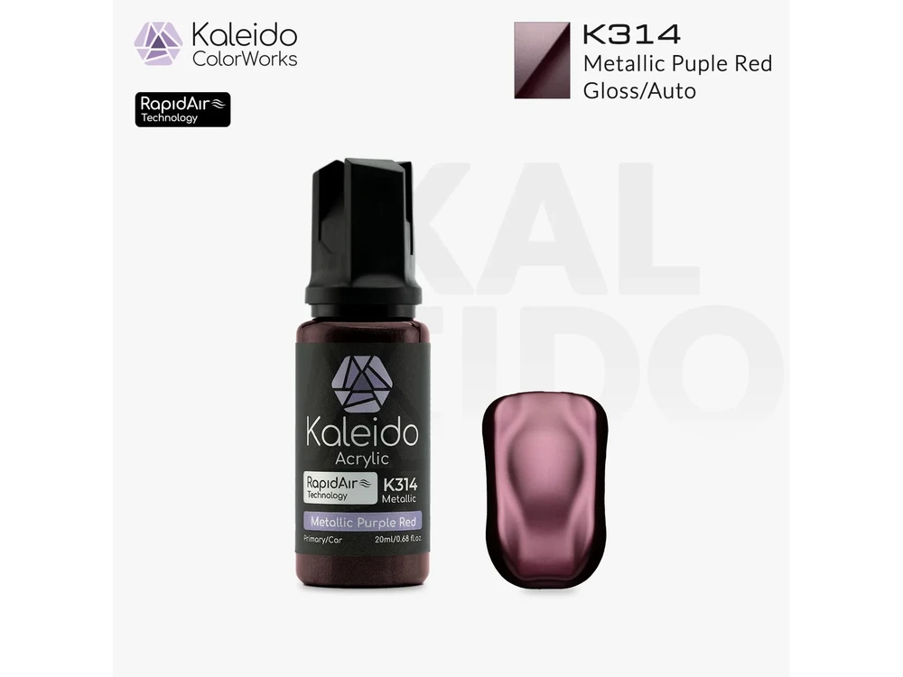 Kaleido Colorworks Kaleido RapidAir auto akriliniai dažai metalinė purpurinė raudona 20 ml K314
