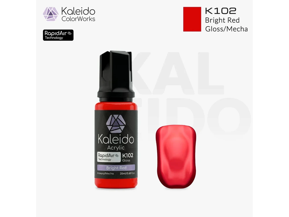 Kaleido ColorWorks Mecha Colors akriliniai dažai aerografui Bright Raudona 20 ml