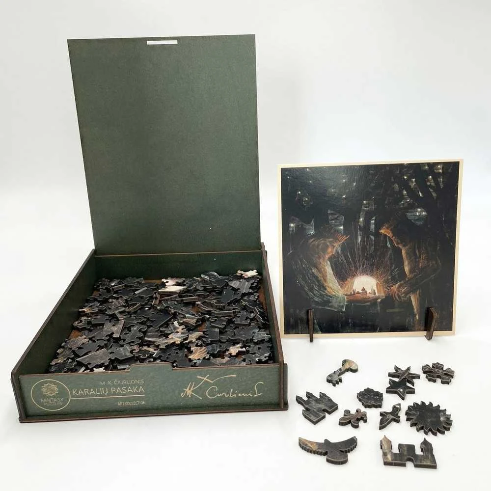 Fantasy Puzzles M.K. Čiurlionis „Karalių pasaka“ – medinė dėlionė, 150 detalių (M)