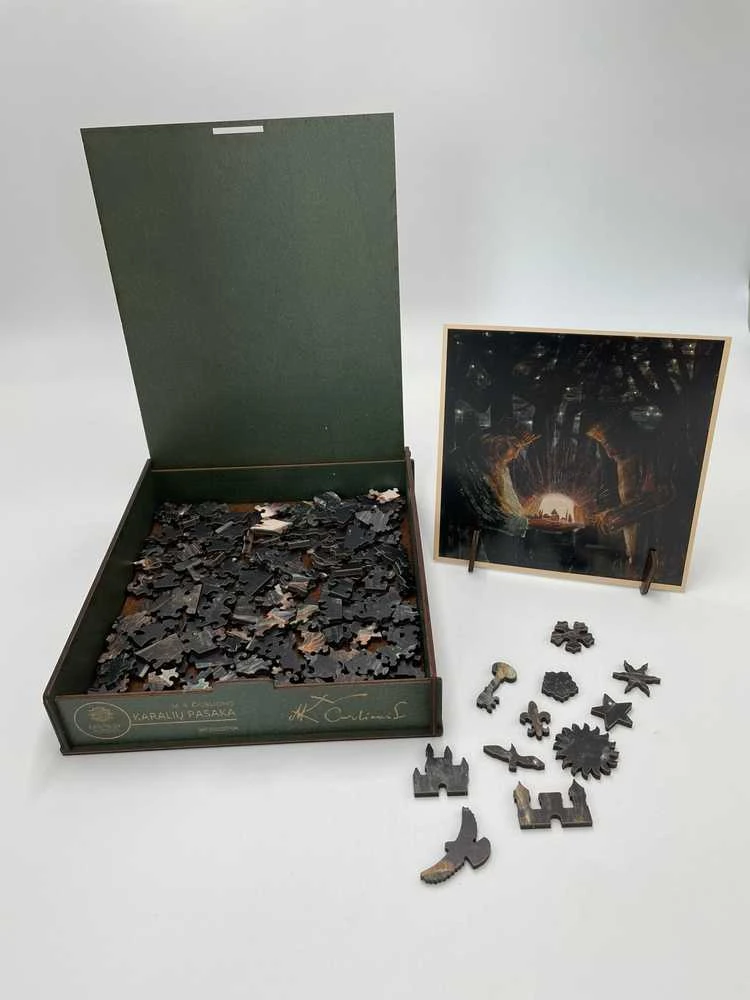 Fantasy Puzzles M.K. Čiurlionis „Karalių pasaka“ – medinė dėlionė, 150 detalių (M)