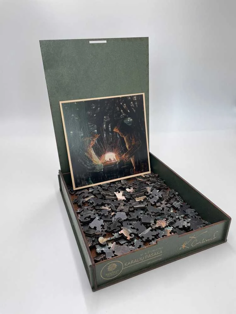 Fantasy Puzzles M.K. Čiurlionis „Karalių pasaka“ – medinė dėlionė, 150 detalių (M)