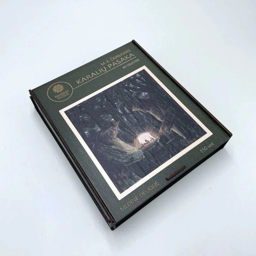 Fantasy Puzzles M.K. Čiurlionis Karalių pasaka – medinė dėlionė XL, 700 detalių, rankų darbo