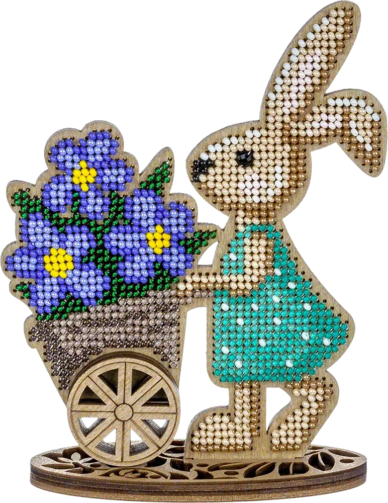 Karoliukų siuvinėjimo rinkinys ant medžio su stovu – Wonderland Crafts