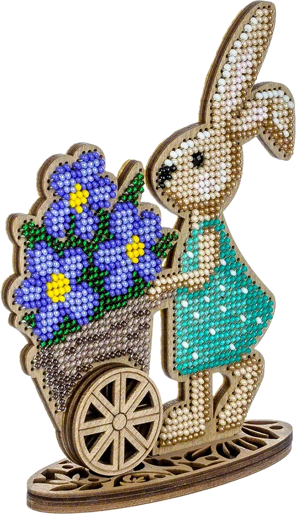 Karoliukų siuvinėjimo rinkinys ant medžio su stovu – Wonderland Crafts