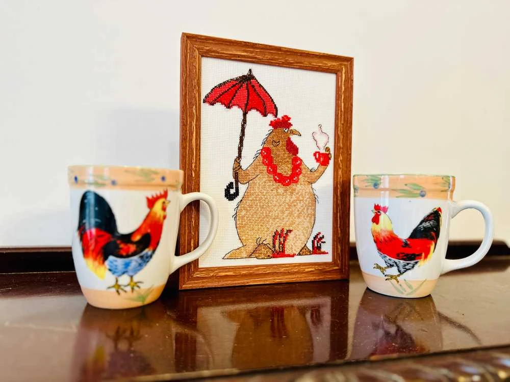 Riolis Kryželiu siuvinėjimo rinkinys - Aine kolekcija "Coffee Break" 15 x 21 cm SRA1005