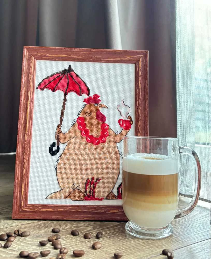Riolis Kryželiu siuvinėjimo rinkinys - Aine kolekcija "Coffee Break" 15 x 21 cm SRA1005