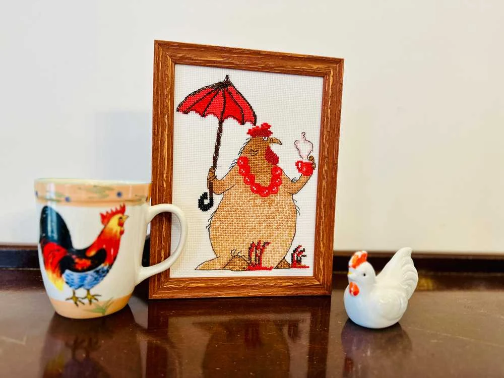 Riolis Kryželiu siuvinėjimo rinkinys - Aine kolekcija "Coffee Break" 15 x 21 cm SRA1005