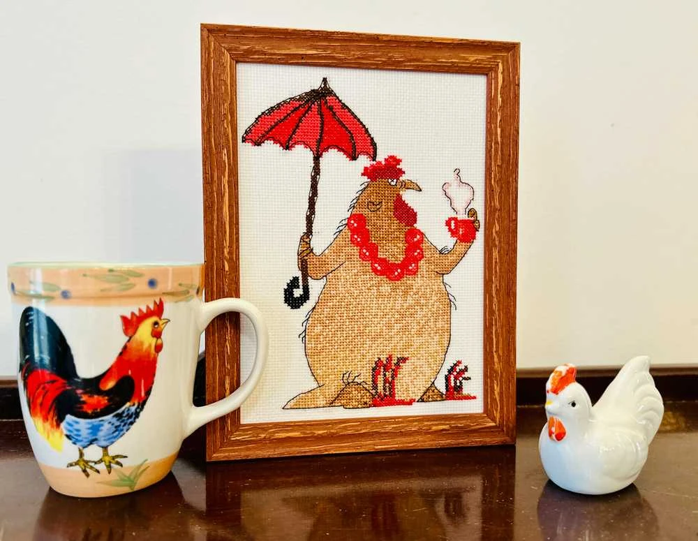 Riolis Kryželiu siuvinėjimo rinkinys - Aine kolekcija "Coffee Break" 15 x 21 cm SRA1005