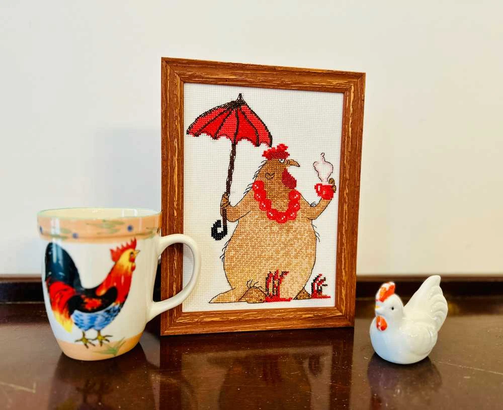 Riolis Kryželiu siuvinėjimo rinkinys - Aine kolekcija "Coffee Break" 15 x 21 cm SRA1005