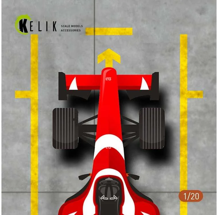 Kelik F1 pitstop akrilo bazė 1/20 dioramoms, 180x357 mm
