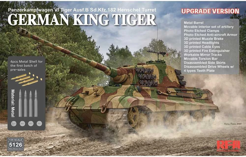 King Tiger Henschel tanko modelis 1/35, plastikinis RFM 5126