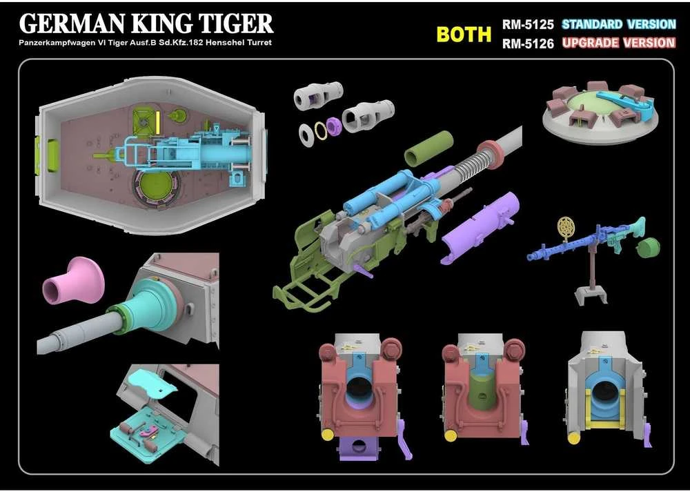 King Tiger Henschel tanko modelis 1/35, plastikinis RFM 5126