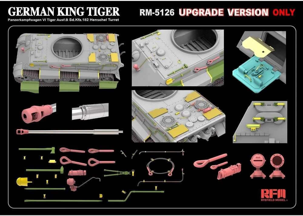 King Tiger Henschel tanko modelis 1/35, plastikinis RFM 5126