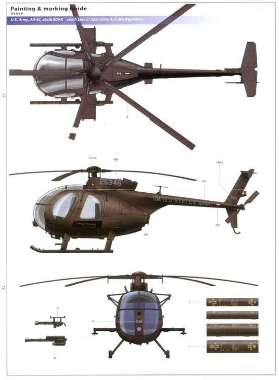 Kitty Hawk Hughes 500 AH-6J/MH-6J Little Bird Nightstalkers 1/35 plastikinis modelis