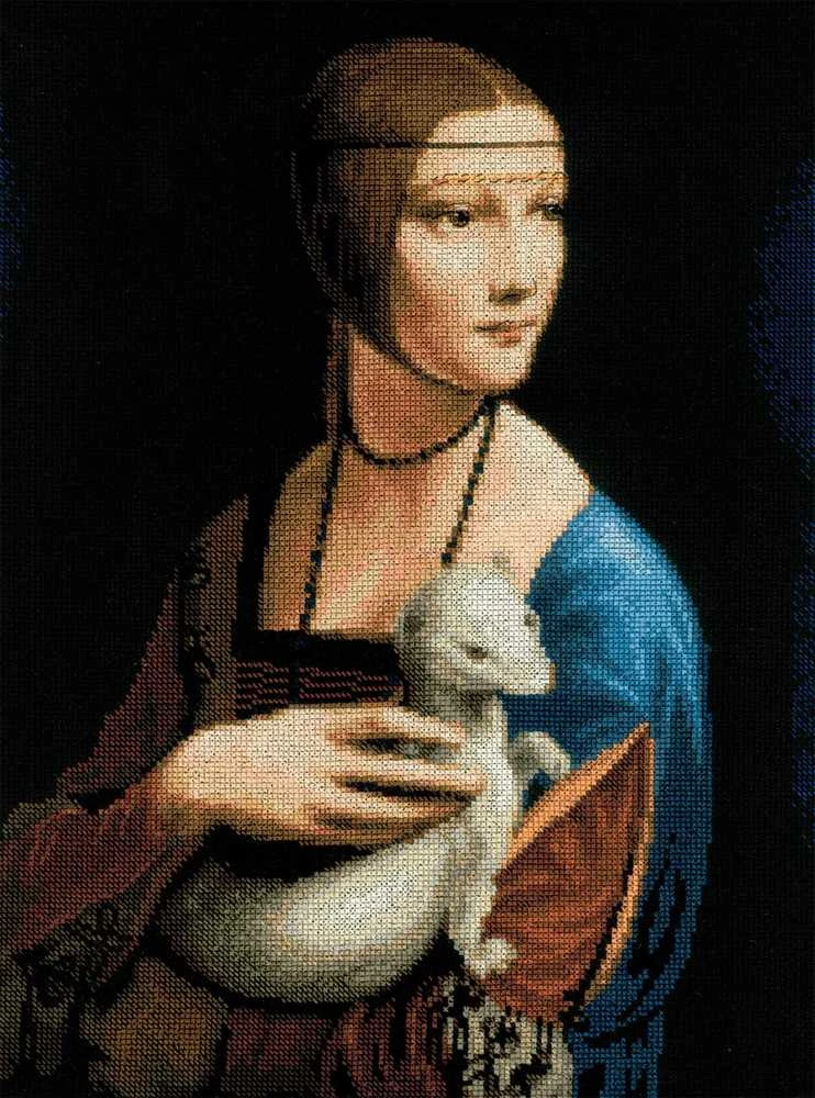 Riolis Kryželio rinkinys "Dama su hermelinu" pagal L. da Vinci paveikslą 30x40 cm SR2222