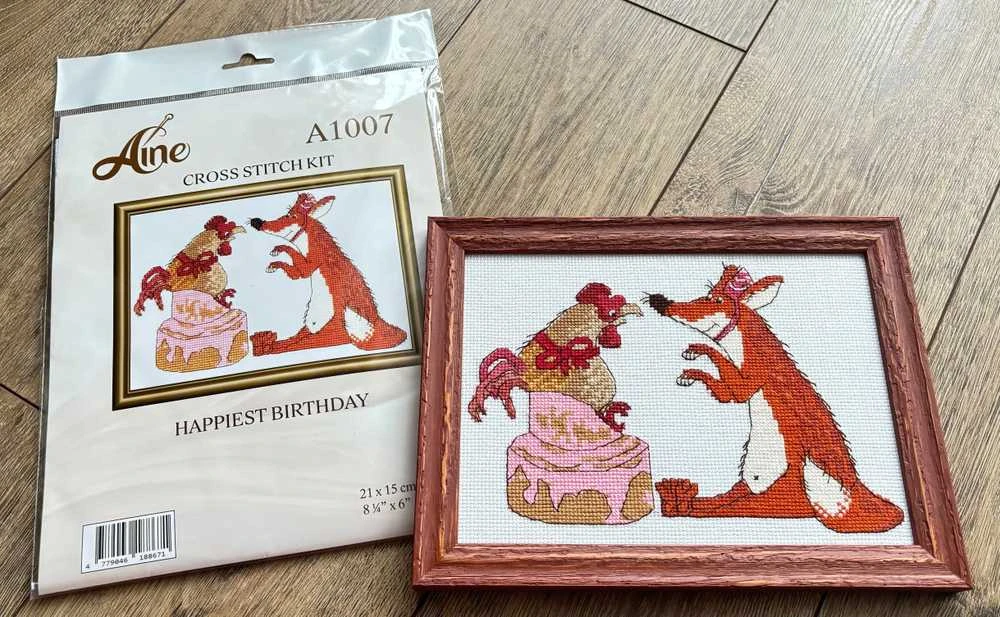 Riolis Kryželio siuvinėjimo rinkinys - Aine kolekcija "Happiest Birthday" 21x15 cm SRA1007