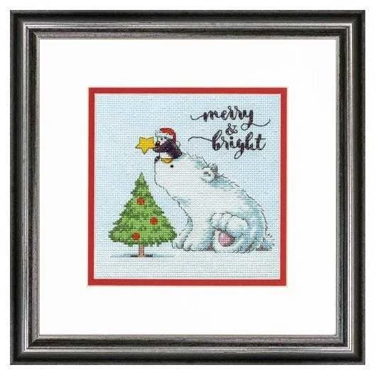 DIMENSIONS Simplicity Creative Corp Kryželiu siuvinėjimo rinkinys "Merry & Bright Bear" D70-08990