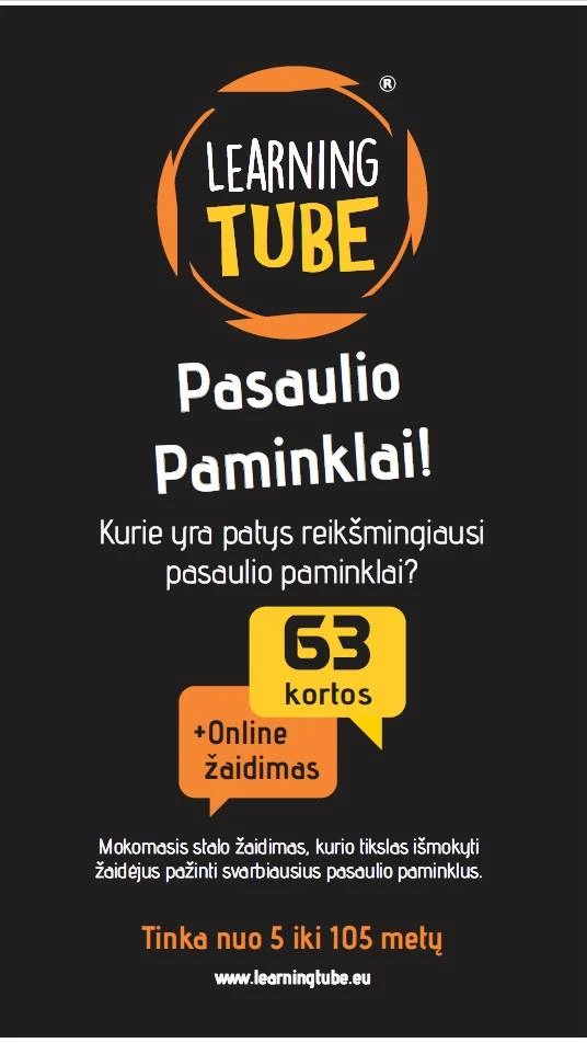 Learning Tube Pasaulio paminklai – edukacinis kortų stalo žaidimas vaikams 6+ (2+)