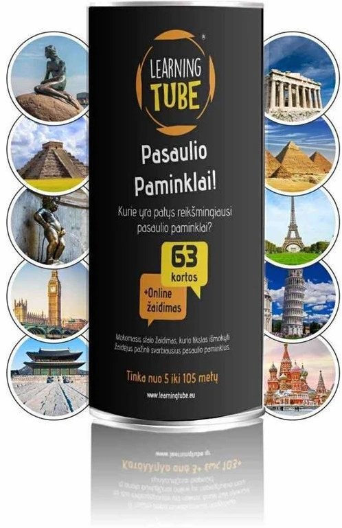 Learning Tube Pasaulio paminklai – edukacinis kortų stalo žaidimas vaikams 6+ (2+)