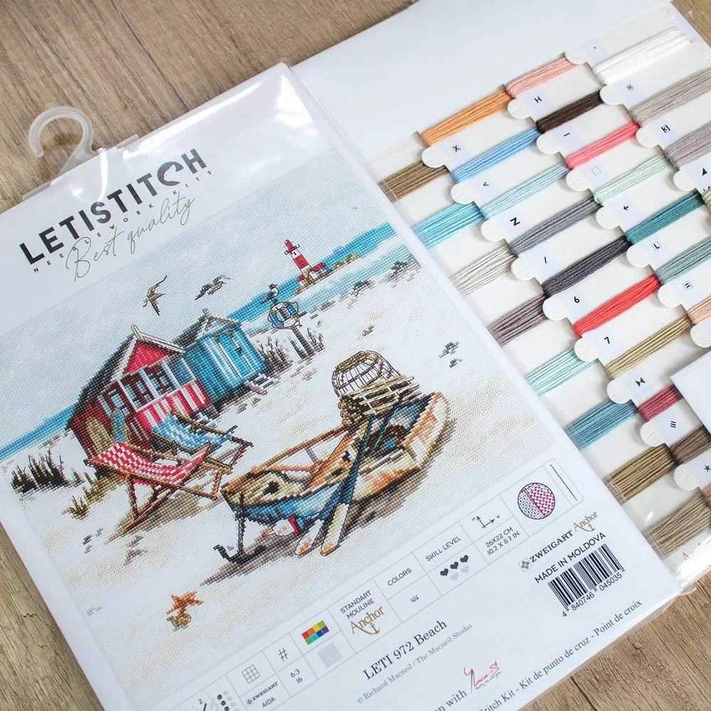 LetiStitch luca S Kryželiu siuvinėjimo rinkinys Paplūdimys SLETI972