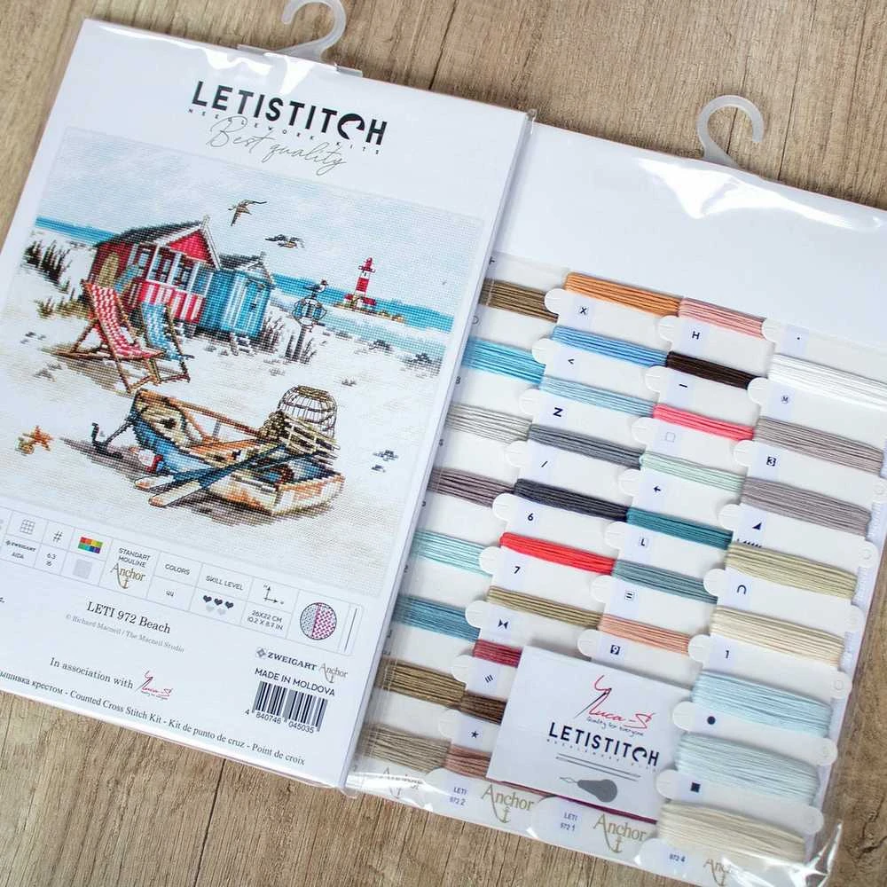 LetiStitch luca S Kryželiu siuvinėjimo rinkinys Paplūdimys SLETI972