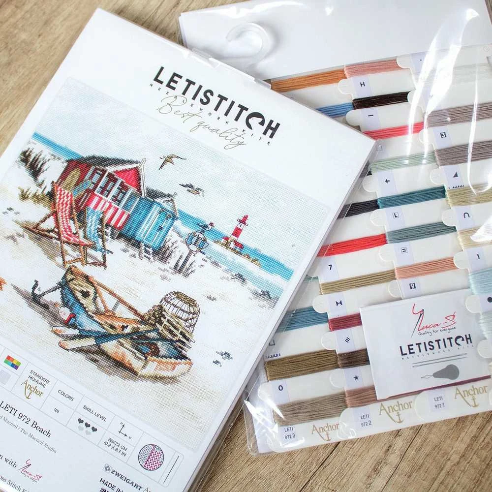LetiStitch luca S Kryželiu siuvinėjimo rinkinys Paplūdimys SLETI972