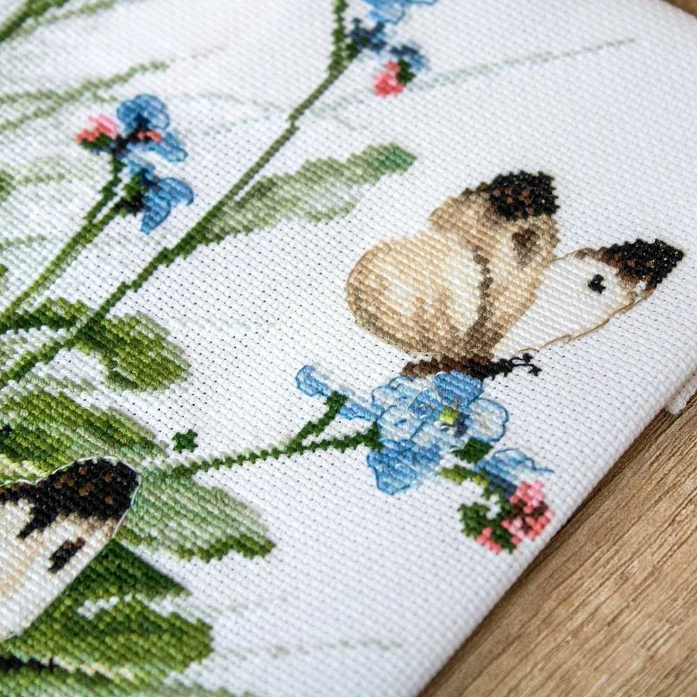 LetiStitch luca S Drugeliai ir Mėlynųjų paukščių gėlės SLETI939