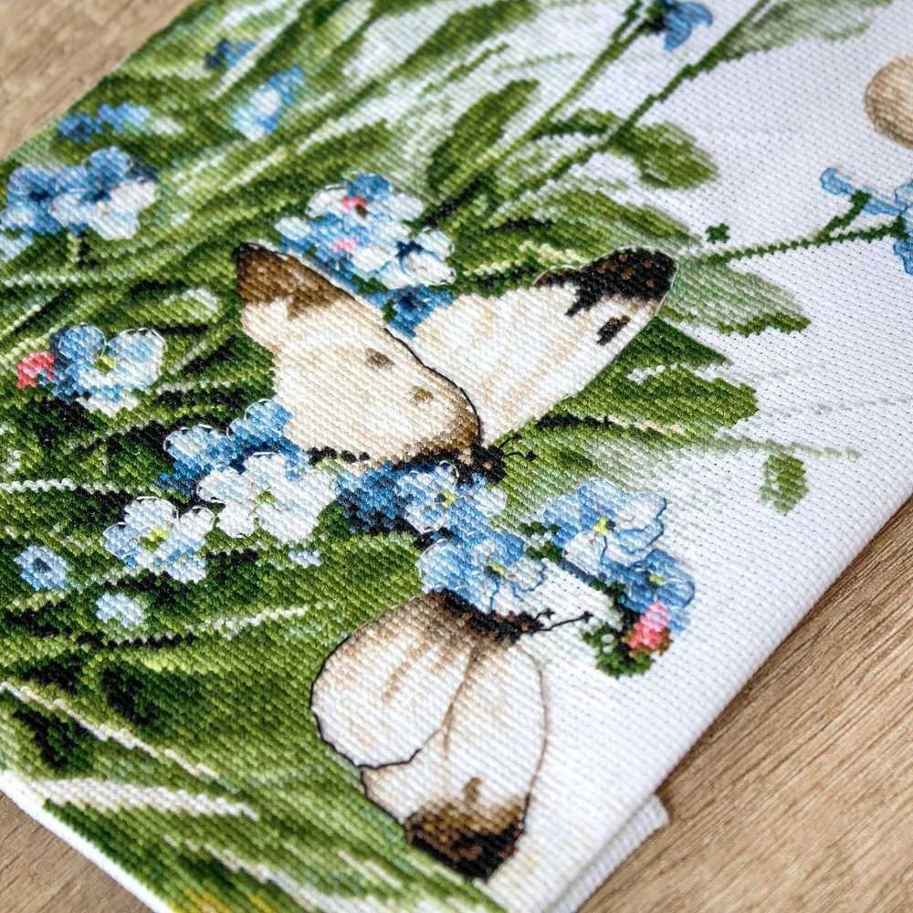 LetiStitch luca S Drugeliai ir Mėlynųjų paukščių gėlės SLETI939