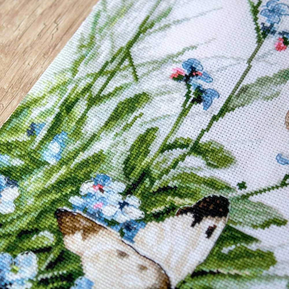 LetiStitch luca S Drugeliai ir Mėlynųjų paukščių gėlės SLETI939