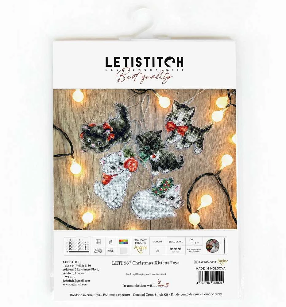 LetiStitch luca S Kalėdiniai kačiukų žaislai SLETI987