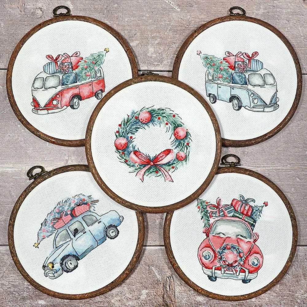 LetiStitch luca S Kalėdiniai retro automobiliai SLETI965