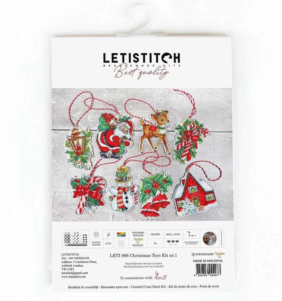LetiStitch luca S Kalėdinių žaislų rinkinys Nr.1 SLETI966