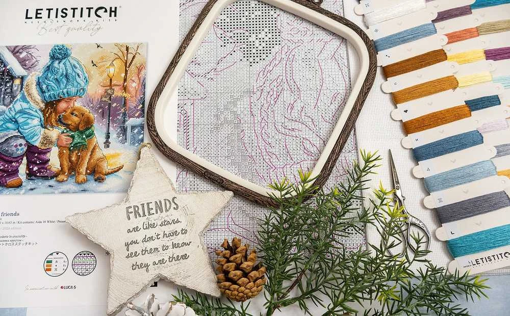 Letistitch Siuvinėjimo kryželiu rinkinys "Geriausi draugai" 28x27cm SLETIL9925