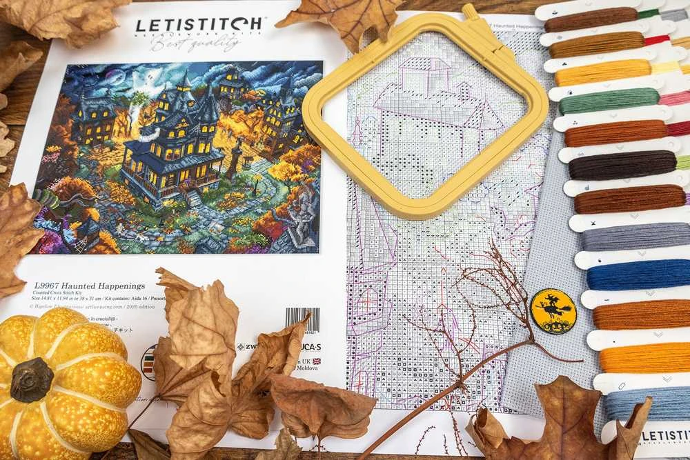 Letistitch Siuvinėjimo kryželiu rinkinys "Haunted Happenings" 38x31cm SLETIL9967