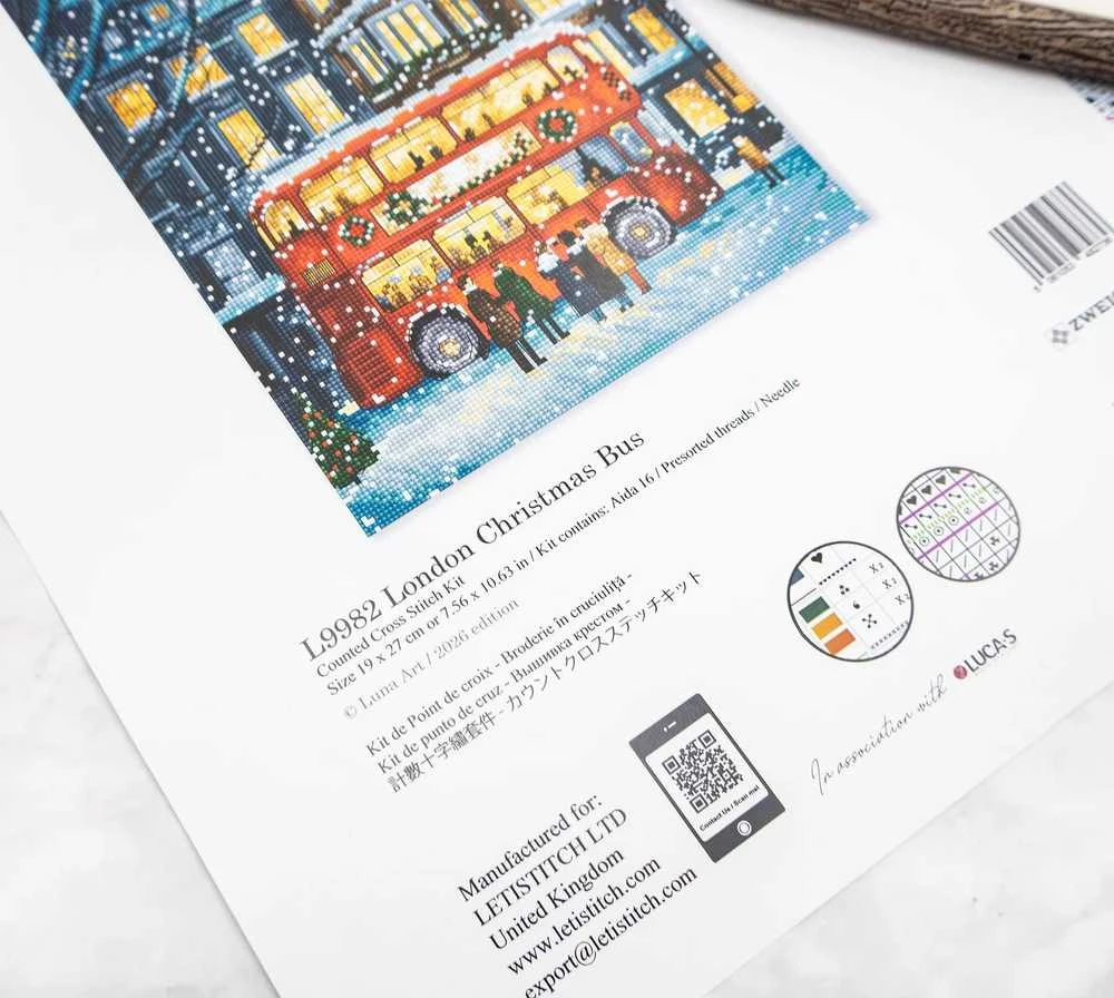 Letistitch Kalėdinis siuvinėjimo kryželiu rinkinys „Londonas“, 19x27 cm