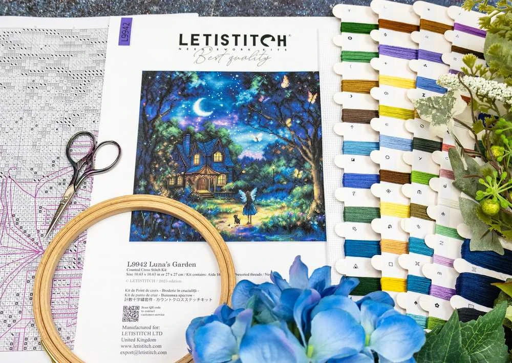 Letistitch Kryželių siuvinėjimo rinkinys „Luna's Garden“ 27x27cm SLETIL9942