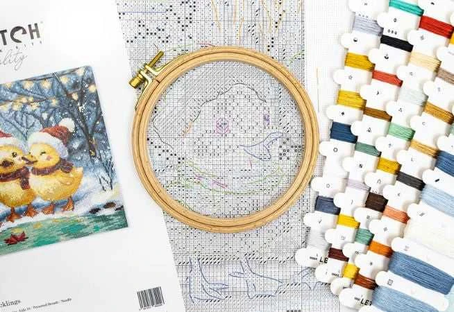Letistitch Kryželiu siuvinėjimo rinkinys „Šventiniai ančiukai“ 24x20 cm SLETIL9968